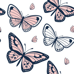 Butterfly and Floral Decorative Vector Illustration

