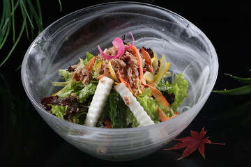 food, japanese cuisine, delicious, monkfish salad