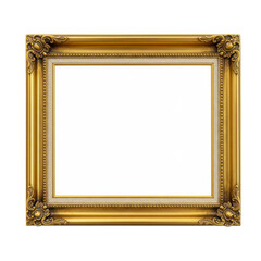 Ornate Golden Frame Isolated Antique Vintage Picture Decorative Border