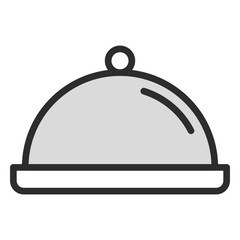 Food Cover Icon Minimalist Serve Tray Cloche Dinner Plate Simple Design