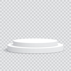 White Round Product Display Pedestal Stand Mockup Vector