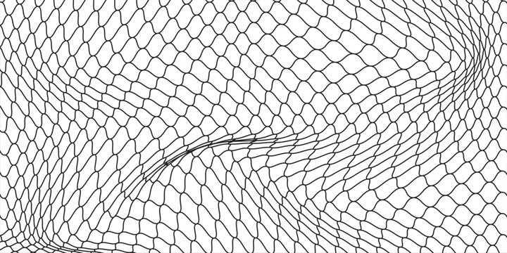 Curved net pattern. Seamless design for sportswear or equipment like soccer goals, volleyball nets, basketball hoops, hockey nets, and athletic gear. white background
