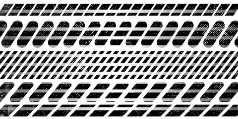Raster abstract geometric seamless pattern with vertical fading lines, tracks, halftone stripes. Extreme sport style illustration, urban art.