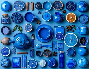 Generated image: Collection of Blue Objects and Items