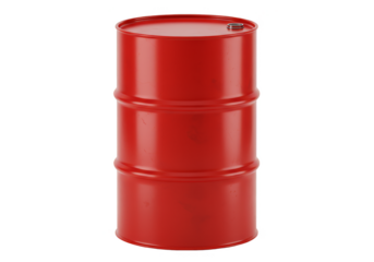 Red Metal Oil Drum Storage Isolated Transparent Background 3D