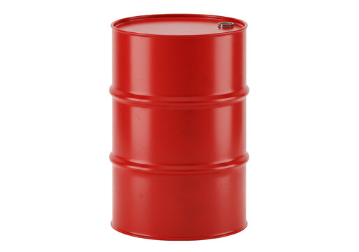 Red Metal Oil Drum Storage Isolated Transparent Background 3D