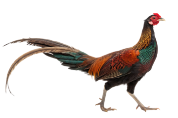 rooster with vibrant plumage profile