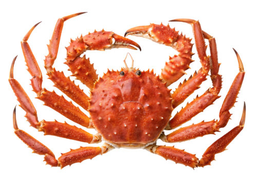 red king crab with spread claws topview