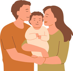 Happy Young Parents and Son
