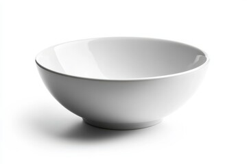 White bowl for soup salad food photography minimalist kitchen still life shot on white background. Generative AI