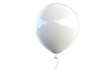 Clean white balloon isolated soaring against blank backdrop air party symbol on white background. Generative AI