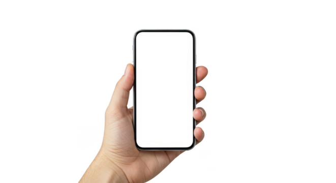 Smartphone Holding Hand Mobile Phone Technology Isolated Background