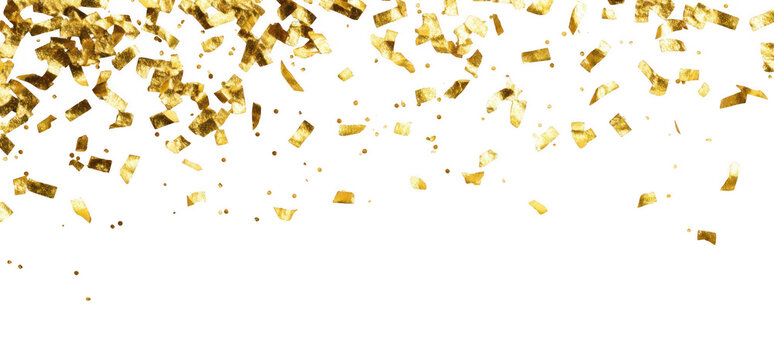 Gold confetti on black background - Powered by Adobe