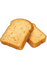 Toast Bread Slice Crisp for Breakfast Toasted Isolated PNG