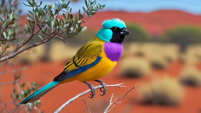 The Gouldian finch (Erythrura gouldiae), sometimes called the Lady Gouldian finch, Gould's finch, or rainbow finch, is a vibrant songbird native to Australia