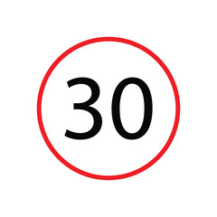 Speed limit 10, 20 km icon . Maximum speed limit 10 km per hour . Speed limit 10 km traffic sign . Vector illustration IN EPS 10 .
