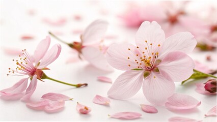 Sakura, sakura flowers isolated on white
