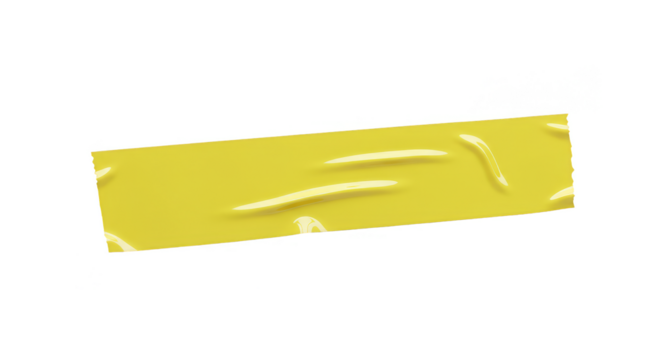 Yellow Adhesive Tape Strip Isolated Transparent Background Texture - Powered by Adobe