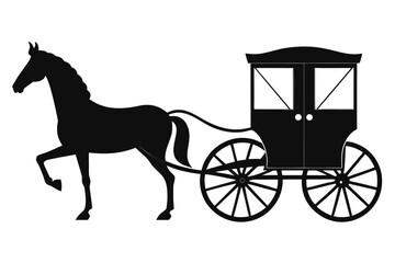 Classic Horse-Drawn Carriage Silhouette