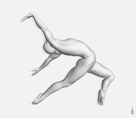 Man is dancing. Gymnastics activities for icon health and fitness community. Sport symbol. Design element. 3D vector illustration for presentation, poster, cover or brochure.