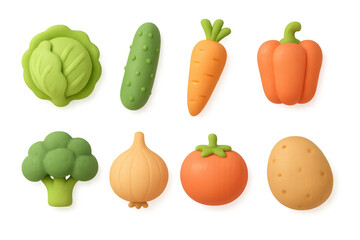 Colorful vegetable icons illustration for simple design projects