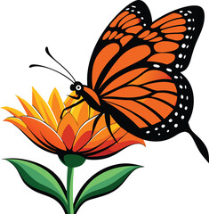 Semi-realistic vector illustration of a Viceroy butterfly perched calmly with wings closed on a surface, Viceroy butterfly perched vector, Semi-realistic butterfly resting pose