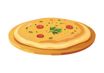 Stack of Golden Cooked Flatbreads - Vector Illustration