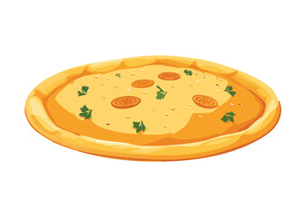 Plain Golden Round Flatbread - Vector Illustration