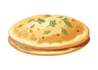 Stack of Irregularly Shaped Flatbreads - Vector Illustration