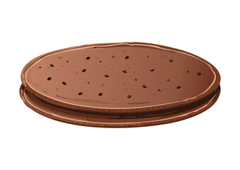 Brown Pancake Sprinkles Simple Dessert - Vector Illustration