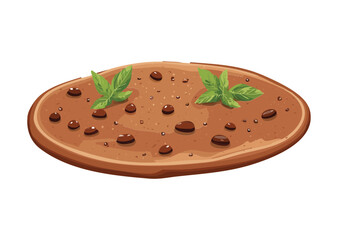 Brown Pancake Herbs Crumbles Topping - Vector Illustration