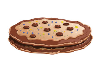 Brown Pancakes Assorted Sweet Toppings - Vector Illustration