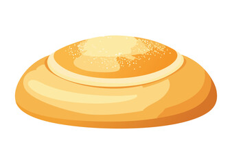 Creamy Filled Sweet Roll with Swirl Top - Vector Illustration