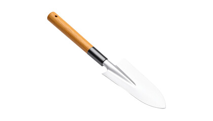 Fototapeta premium Hand hoe with wooden grip and iron blade, isolated on transparent background