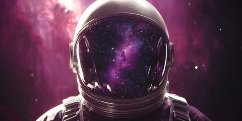 Cosmic Contemplation: A Sole Astronaut Amidst Nebulae and Starlight Reflections