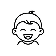 Fototapeta premium Laughing child face icon for parenting blogs, emotional health content, and children’s happiness awareness