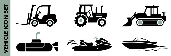 Obraz premium Silhouettes of vehicles for transportation theme