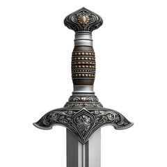 Ornate sword isolated on transparent background