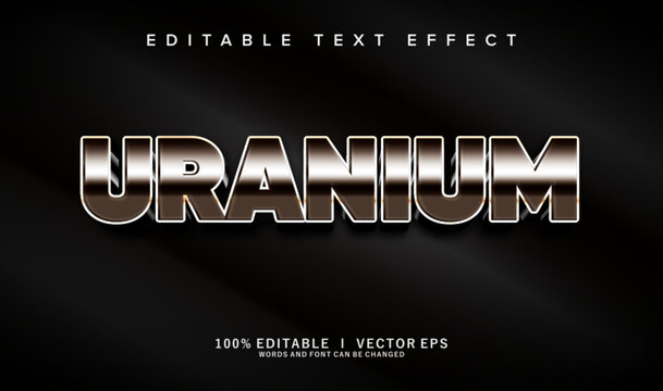 uranium 3d vector text effect with modern style design