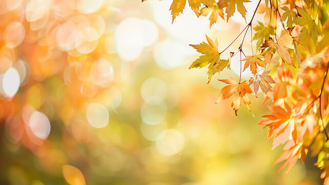 autumn in the village, blurred backdrop, abstract background of bright autumn outside - Powered by Adobe