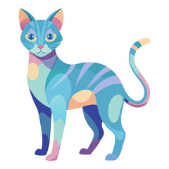 vector illustration of a cartoon cat