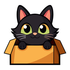 black cat with a smile