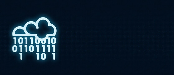 Obraz premium Binary Downpour The Cloud’s Digital Storm