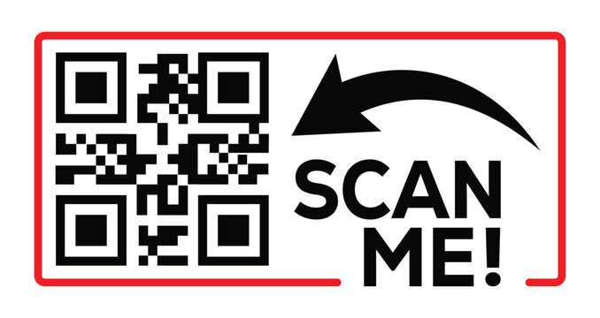 Scan QR code icon. Digital scanning qr code. QR code scan for smartphone. Scan Here text on top of the qr code