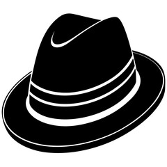 Minimalist Fedora Hat Vector Silhouette
