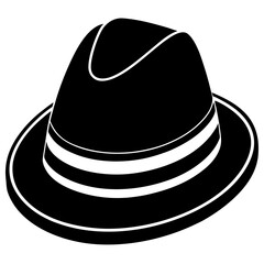 Minimalist Fedora Hat Vector Silhouette