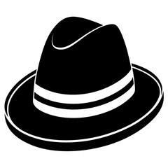 Minimalist Fedora Hat Vector Silhouette