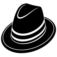 Minimalist Fedora Hat Vector Silhouette