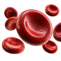 Red blood cells isolated on transparent background