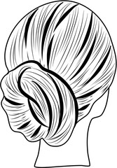 Trendy women hairstyle coloring page